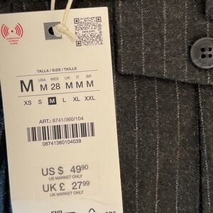 Zara Charcoal Pinstripe Trousers